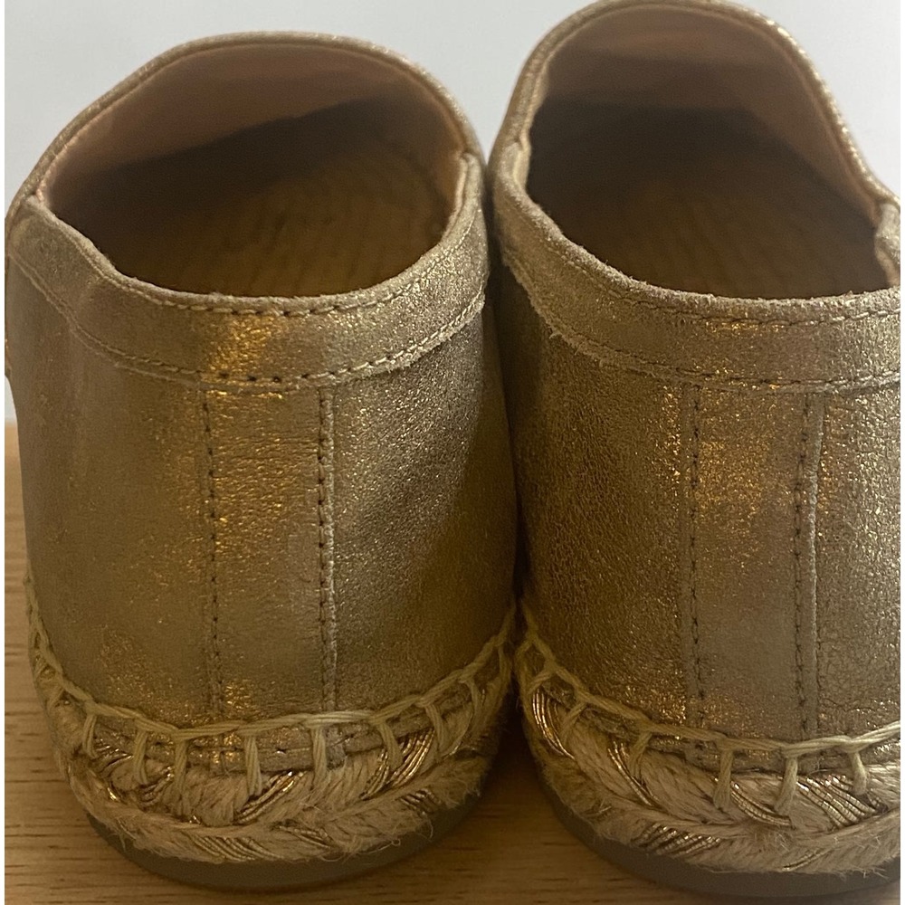 Coach Casey Espadrille Flats Metallic Leather Rose Gold Womens Shoes Size 6B - Picture 4 of 11